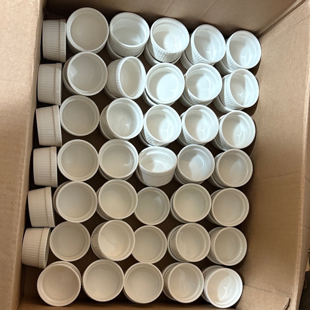 Set of White Ceramic Ramekins